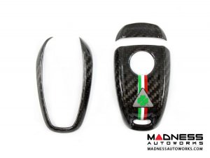 Alfa Romeo Giulia Key Fob Cover  - Carbon Fiber - Black w/ QV Logo